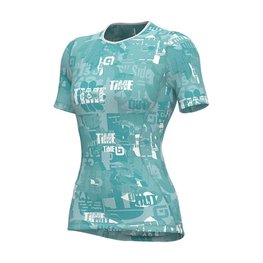 ALÉ Kurzarm Fahrrad-Shirt - BREAK LADY - Hellblau
