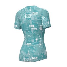 ALÉ Kurzarm Fahrrad-Shirt - BREAK LADY - Hellblau