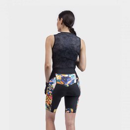 ALÉ Fahrradshorts ohne Träger - PR-R KENYA LADY - Schwarz/Beige/Blau/Gelb/Rot