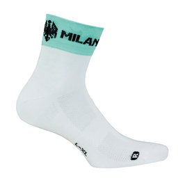 BIANCHI MILANO Klassische Fahrradsocken - ASFALTO - Weiß/Türkis