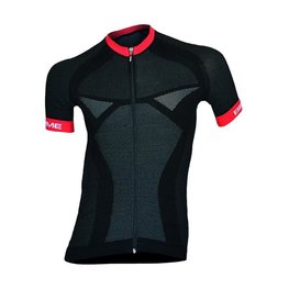 Kurzarm Fahrradtrikot - SEAMLESS  - Rot/Schwarz