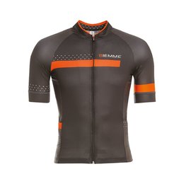 Kurzarm Fahrradtrikot - POLKA  - Orange/Grau