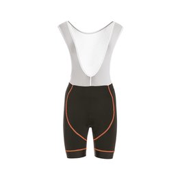 Kurze Fahrradhose mit Trägern - FLEX LADY - Orange/Weiß/Schwarz