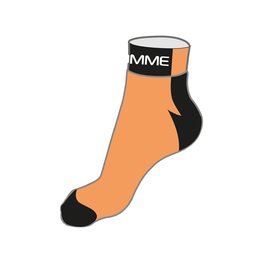 Knöchelhohe Fahrradsocken - COOLMAX - Schwarz/Orange