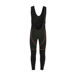 Lange Fahrradhose mit Trägern - FLEX WINTER - Rot/Schwarz