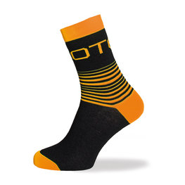 BIOTEX Klassische Fahrradsocken - LINES - Orange/Schwarz