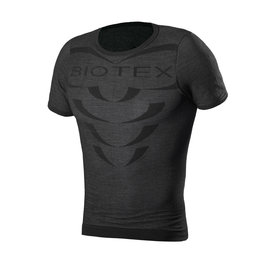 BIOTEX Kurzarm Fahrrad-Shirt - BIOFLEX WARM - Schwarz