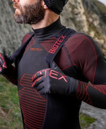 BIOTEX Langarm Fahrrad-Shirt - ICEBREAK - Rot/Schwarz