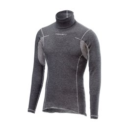 CASTELLI Langarm Fahrrad-Shirt - FLANDERS WARM NECK - Grau