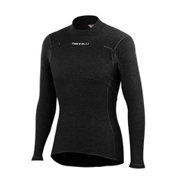 CASTELLI Langarm Fahrrad-Shirt - FLANDERS WARM - Schwarz