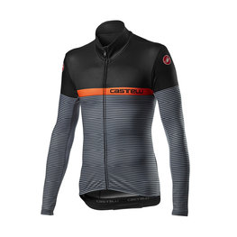 CASTELLI Langarm Fahrradtrikot für den Winter - MARINAIO LONG - Schwarz/Orange