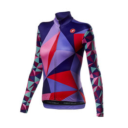 CASTELLI Langarm Fahrradtrikot für den Winter - TRIANGOLO MID LADY W - Lila/mehrfarbig