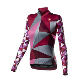 CASTELLI Langarm Fahrradtrikot für den Winter - TRIANGOLO MID LADY W - Rosa/Grau