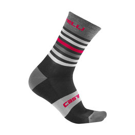 CASTELLI Klassische Fahrradsocken - GREGGE 15 - Rot/Schwarz