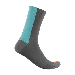 CASTELLI Klassische Fahrradsocken - BANDITO WOOL 18 - Hellblau/Grau