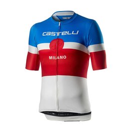CASTELLI Kurzarm Fahrradtrikot - MILANO - Weiß/Blau/Rot
