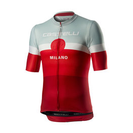 CASTELLI Kurzarm Fahrradtrikot - MILANO - Grau/bordeaux/Rot