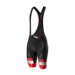 CASTELLI Kurze Fahrradhose mit Trägern - COMPETIZIONE - Rot/Schwarz