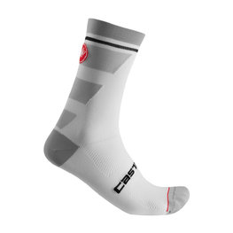 CASTELLI Klassische Fahrradsocken - TROFEO 15 - Weiß/Grau