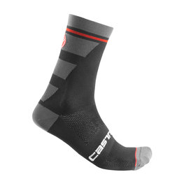 CASTELLI Klassische Fahrradsocken - TROFEO 15 - Grau/Schwarz