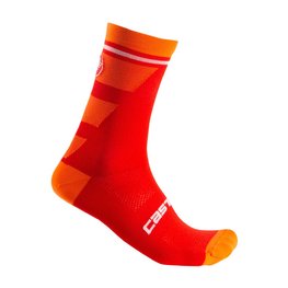 CASTELLI Klassische Fahrradsocken - TROFEO 15 - Rot/Orange