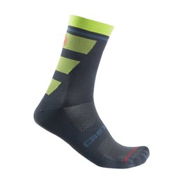 CASTELLI Klassische Fahrradsocken - TROFEO 15 - Grau/Blau/Hellgrün