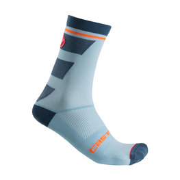CASTELLI Klassische Fahrradsocken - TROFEO 15 - Blau/Hellblau