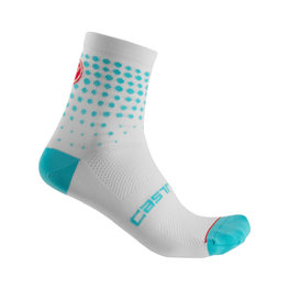 CASTELLI Klassische Fahrradsocken - PUNTINI LADY - Hellblau/Weiß