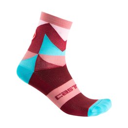 CASTELLI Klassische Fahrradsocken - UNLIMITED W LADY - Rosa/bordeaux/Hellblau