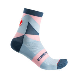 CASTELLI Klassische Fahrradsocken - UNLIMITED W LADY - Rosa/Hellblau/Grau