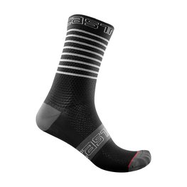 CASTELLI Klassische Fahrradsocken - SUPERLEGGERA 12 LADY - Weiß/Schwarz/Grau