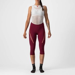 CASTELLI 3/4 lange Fahrradhose ohne Träger - VELOCISSIMA 3 LADY  - Rosa/bordeaux