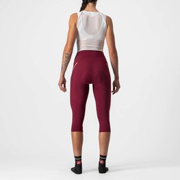 CASTELLI 3/4 lange Fahrradhose ohne Träger - VELOCISSIMA 3 LADY  - Rosa/bordeaux