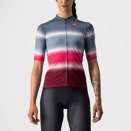 CASTELLI Kurzarm Fahrradtrikot - DOLCE LADY - bordeaux/Blau