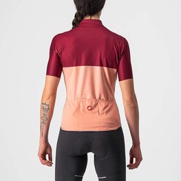 CASTELLI Kurzarm Fahrradtrikot - VELOCISSIMA LADY - bordeaux/Rosa