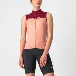 CASTELLI Ärmelloses Fahrradtrikot - VELOCISSIMA LADY - bordeaux/Rosa
