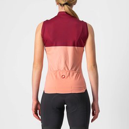 CASTELLI Ärmelloses Fahrradtrikot - VELOCISSIMA LADY - bordeaux/Rosa