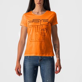CASTELLI Kurzarm Fahrrad-Shirt - BELLAGIO TEE LADY - Orange