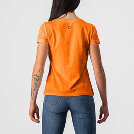 CASTELLI Kurzarm Fahrrad-Shirt - BELLAGIO TEE LADY - Orange