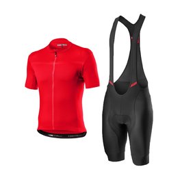CASTELLI Kurzarm Radtrikot und Shorts - CLASSIFICA - Rot/Schwarz