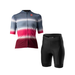 CASTELLI Kurzarm Radtrikot und Shorts - DOLCE LADY - Rot/Blau/Schwarz