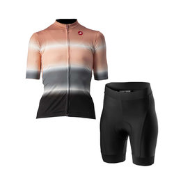 CASTELLI Kurzarm Radtrikot und Shorts - DOLCE LADY - Rosa/Grau/Schwarz