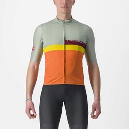 CASTELLI Kurzarm Fahrradtrikot - A BLOCCO - Orange/bordeaux/Grün/Gelb