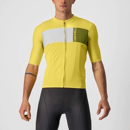 CASTELLI Kurzarm Fahrradtrikot - PROLOGO VII - Gelb/Elfenbein