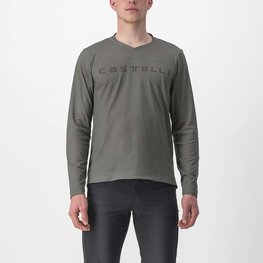 CASTELLI Langarm Fahrradtrikot für den Sommer - TRAIL TECH 2 - Grau