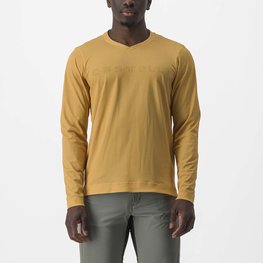 CASTELLI Langarm Fahrradtrikot für den Sommer - TRAIL TECH 2 - Gelb