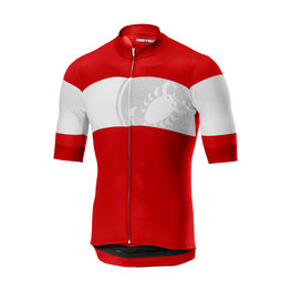 CASTELLI Kurzarm Fahrradtrikot - RUOTA  - Rot/Weiß