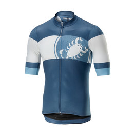CASTELLI Kurzarm Fahrradtrikot - RUOTA - Blau/Weiß