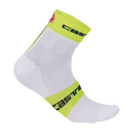 CASTELLI Klassische Fahrradsocken - FREE 6 - Weiß/Gelb