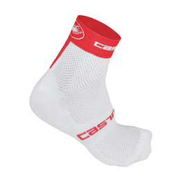 CASTELLI Klassische Fahrradsocken - FREE 6 - Weiß/Rot